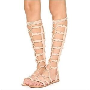 RAYE Shanna Tan Beige Gladiator Suede Sandals Size 6